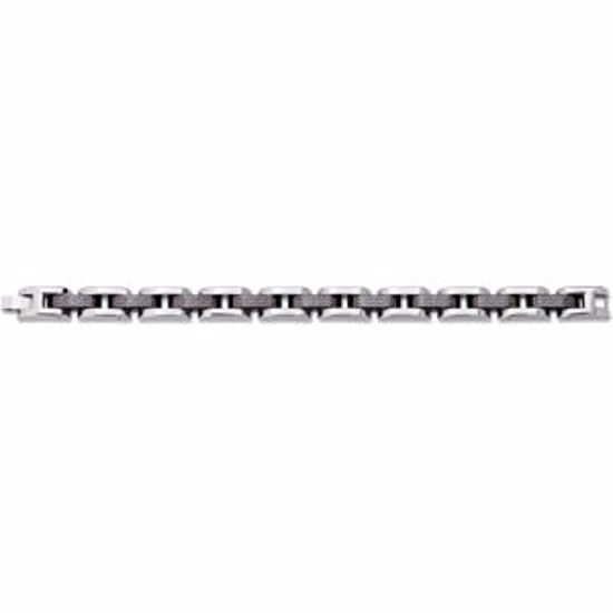 B407:201:P 11.0mm Black Immerse Plated Link Style Stainless Steel 8.5" Bracelet 