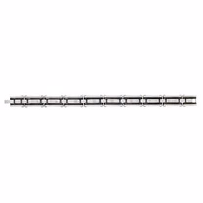 B890:201:P Stainless Steel & Black Immerse Plating 12mm Double Link 8.5" Bracelet