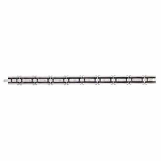 B890:201:P Stainless Steel & Black Immerse Plating 12mm Double Link 8.5" Bracelet