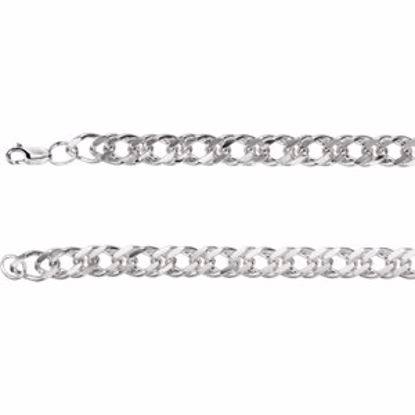 CH979:102:P Sterling Silver 8.2mm Curb 9" Chain
