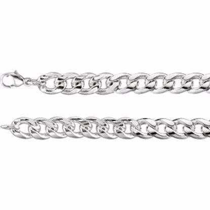 CH980:102:P Sterling Silver 9.3mm Curb 9" Chain
