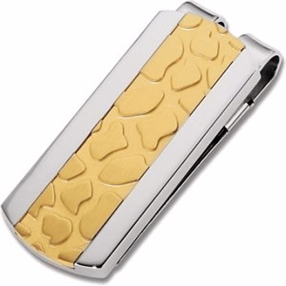 MC858:201:P Gold Immerse Plated Inlay Money Clip