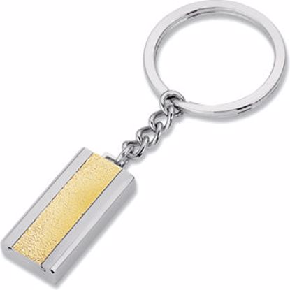 KR8141:102:P Stainless Steel Hammered Finish Key Ring with Gold Immerse Plating