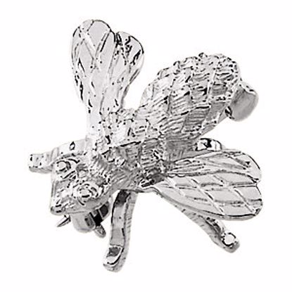 8195:8142:P Sterling Silver 18x16mm Bee Brooch