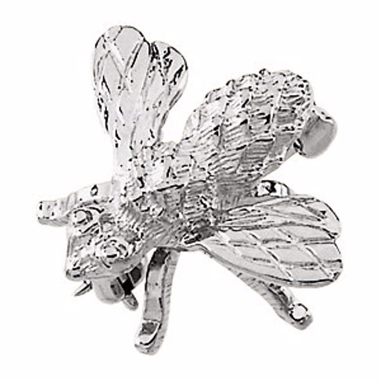 8195:8142:P Sterling Silver 18x16mm Bee Brooch