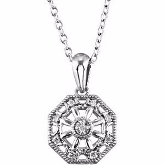 67996:100:P Sterling Silver .04 CTW Diamond 18" Necklace