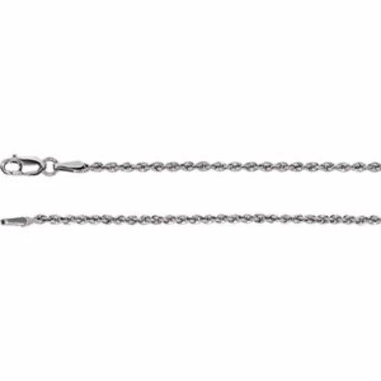 CH956:109:P 14kt White 1.85mm Rope Chain 7" Chain

