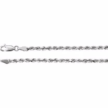 CH951:110:P 14kt White 2.8mm Diamond Cut Rope 7" Chain
