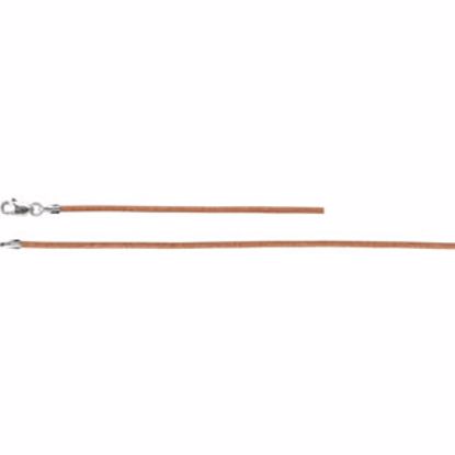 CH608:298447:P Sterling Silver 1.5mm Natural Leather 20" Cord