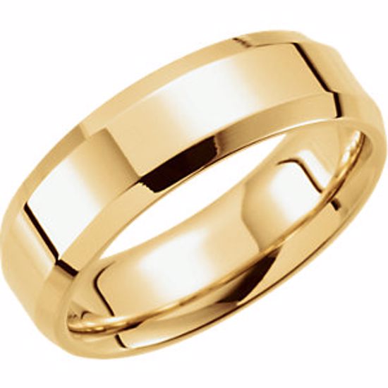 5977:156572:P 10kt Yellow 6mm Comfort-Fit Beveled Edge Band Size 12