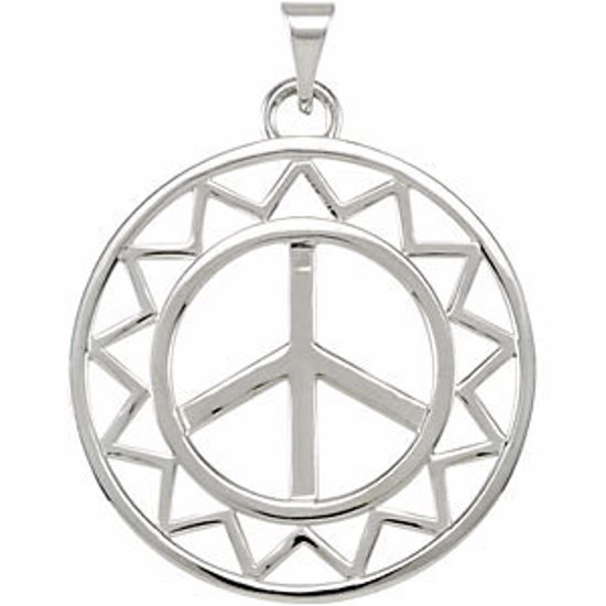 84943:102:P Sun Shaped Peace Sign Pendant