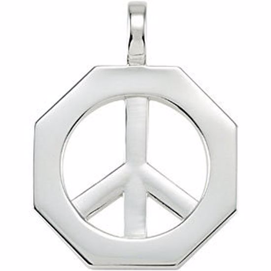 84945:1001:P Octagon Shaped Peace Sign Pendant