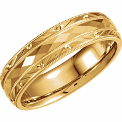 5717:105446:P 10kt Yellow 6mm Comfort Fit Design Band Size 11