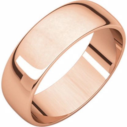 HRL7:650:P 14kt Rose 6mm Half Round Light Band
