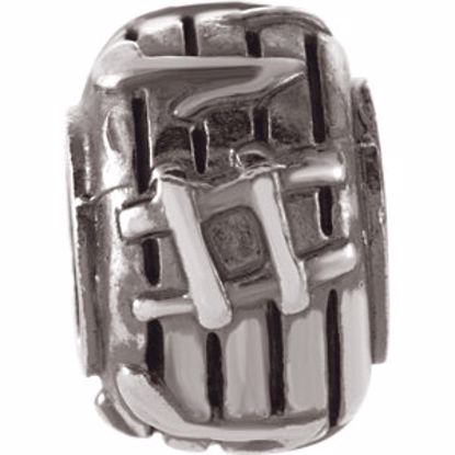 28227:101:P Sterling Silver 10.25x7mm Musical Note Bead