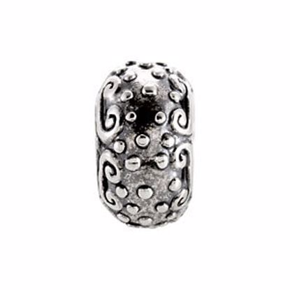 28229:101:P Sterling Silver 10x5.75mm Decorative Bead