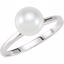 50883:103:P Stackable White 8.0mm Glass Pearl Ring