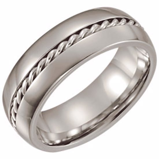 COR104:208:P Cobalt 8mm Band with Sterling Silver Inlay Size 11.5