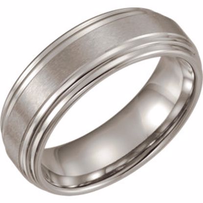 COR106:204:P Cobalt 8mm Satin Finish Ridged Band Size 8.5