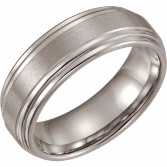 COR106:204:P Cobalt 8mm Satin Finish Ridged Band Size 8.5