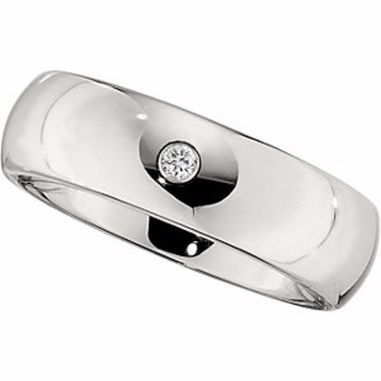 COR107D:206:P Cobalt .05 CT Diamond Band with Steel Bezel Size 10.5
