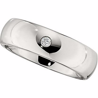 COR107D:209:P Cobalt .05 CT Diamond Band with Steel Bezel Size 12