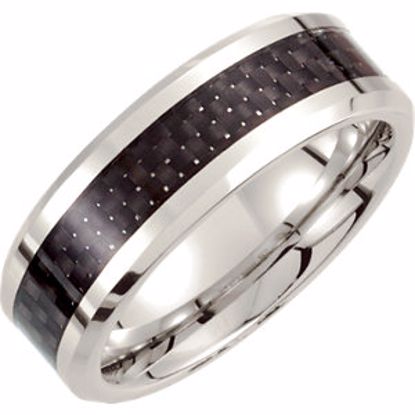 COR121:202:P Cobalt 8mm Black Carbon Fiber Inlay Band 8.5