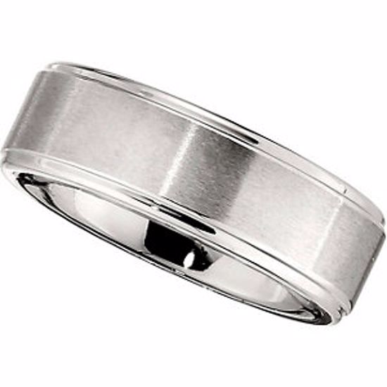 COR131:214:P Cobalt 8mm Ridged Band with Satin Finish & Ridges Size 13.5