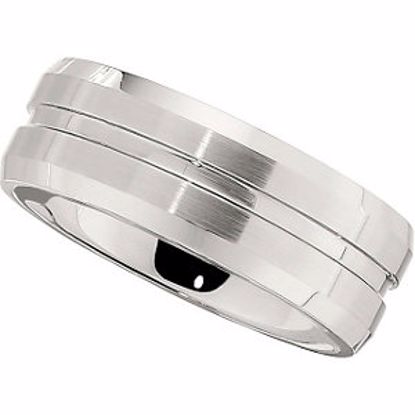 COR175:205:P Cobalt 8mm Band with Satin Finish & Grooves Size 10
