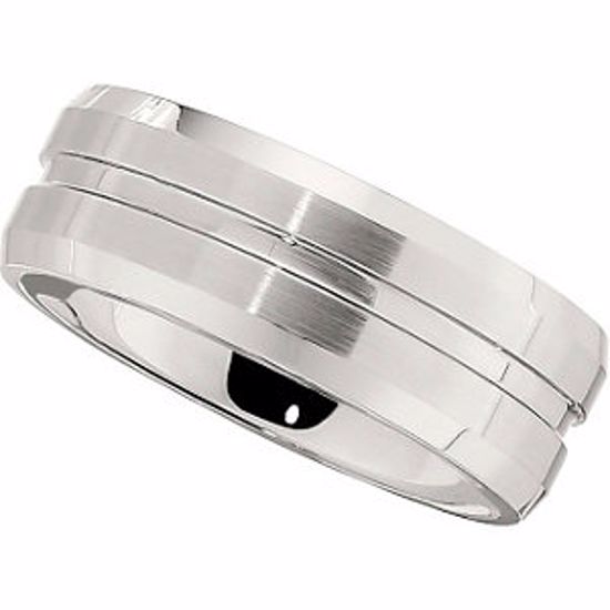 COR175:209:P Cobalt 8mm Band with Satin Finish & Grooves Size 12