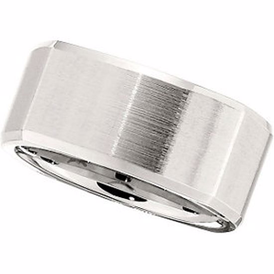 COR181:208:P Cobalt 10mm Square-Shaped Ridged Band with Satin Finish Size 11.5