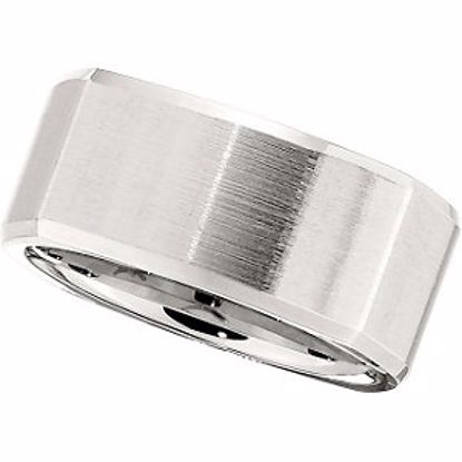 COR181:210:P Cobalt 10mm Square-Shaped Ridged Band with Satin Finish Size 12.5
