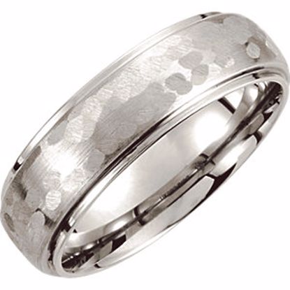 COR202:100:P Cobalt 7mm Ridge Edge & Hammered Band Size 10