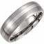 T931:090:P Titanium & Sterling Silver Inlay 7mm Satin Finish Domed Band Size 9