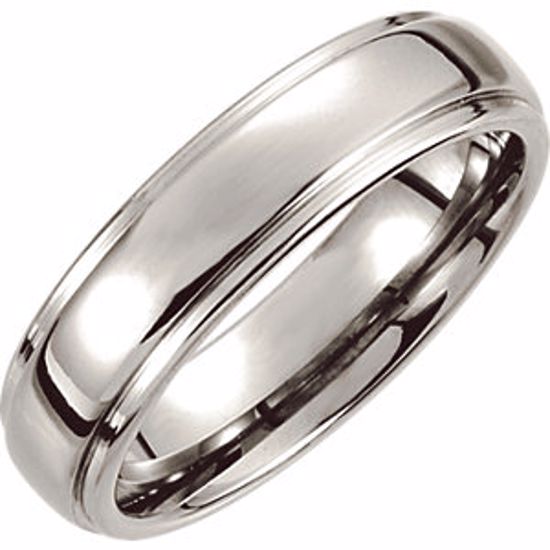 COR152:075:P Cobalt  6mm Ridged Slightly Domed Band Size 7.5