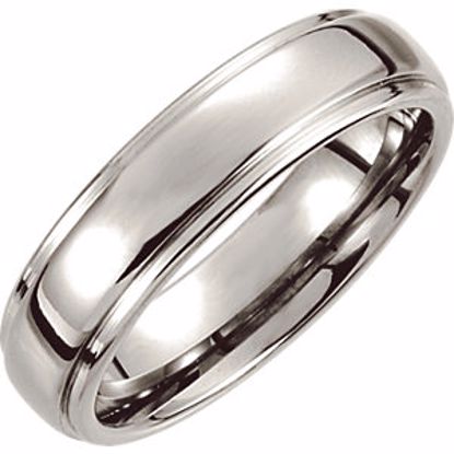 COR152:012:P Cobalt  6mm Ridged Slightly Domed Band Size 12