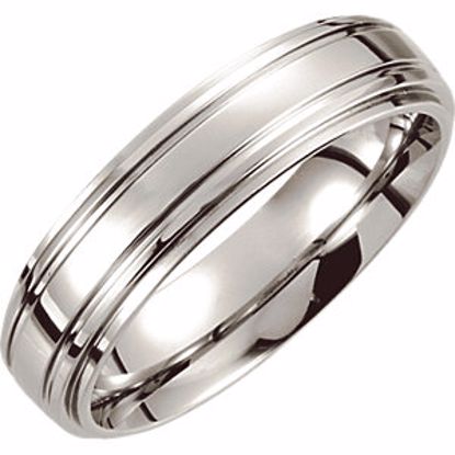 COR155:085:P Cobalt 6mm Double Ridged Band Size 8.5