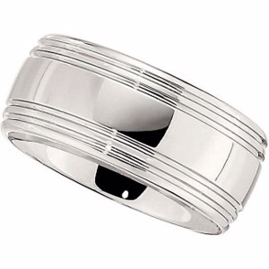 COR164:013:P Cobalt 10mm Band with Grooves Size 13