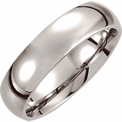 COR167:090:P Cobalt 6mm Slightly Domed Band Size 9