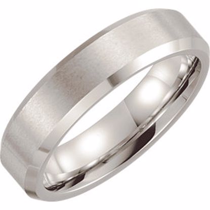 COR184:070:P Cobalt 6mm Satin Finish Beveled Band Size 7