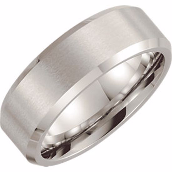 COR185:080:P Cobalt 8mm Satin Finish Beveled Band Size 8