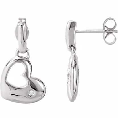 68533:311:P .015 CTW Diamond Heart Dangle Earrings