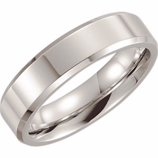 COR188:090:P Cobalt 6mm Beveled Edge Band Size 9