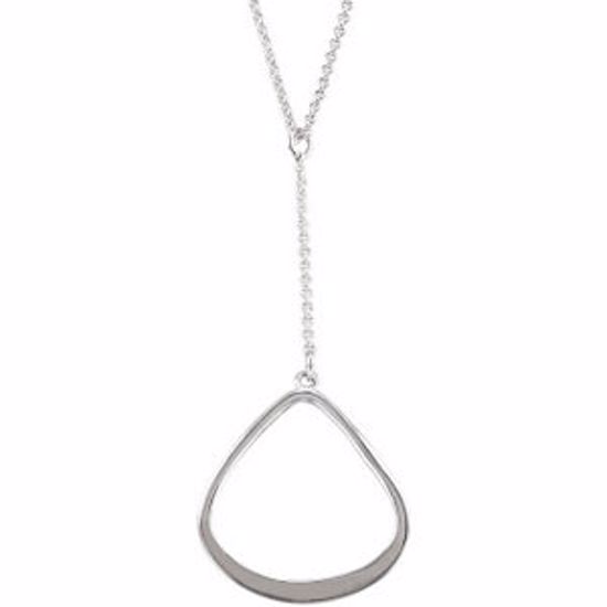 NCK199:117:P Sterling Silver 16" Necklace with Fashion Drop