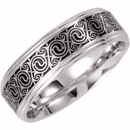 50975:113:P 14kt White 7mm Comfort-Fit 7mm Enamel Band Size Size 10