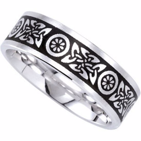 50976:125:P 14kt White 7mm Comfort-Fit Enamel Band Size 11.5