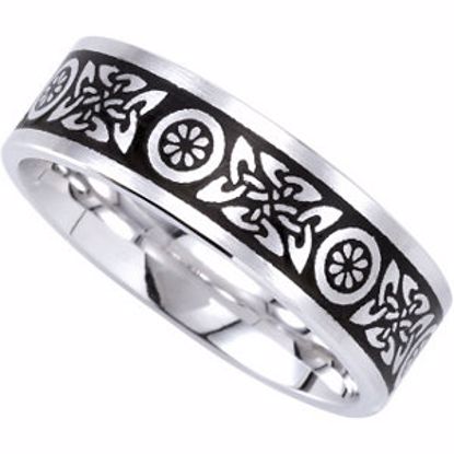 50976:128:P 14kt White 7mm Comfort-Fit Enamel Band Size 13