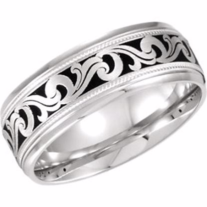 50979:103:P 14kt White 7mm Comfort-Fit Enamel Band Size 5.5