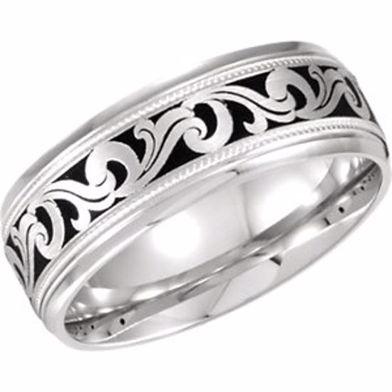 50979:115:P 14kt White 7mm Comfort-Fit Enamel Band Size 11.5