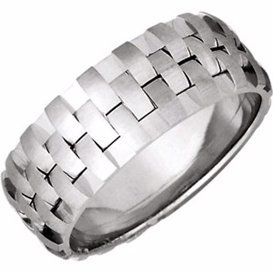 50983:254:P 14kt White 8mm Pierced Band Size 8.5